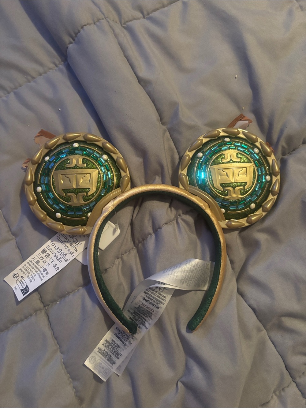 Marvel Green and Gold Shield Ear Headband